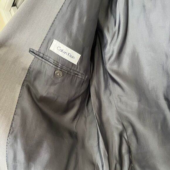 Calvin Klein | Jacket XS Gray Polyester Viscose Twill Blazer Sport Coat 36S - Picture 6 of 7